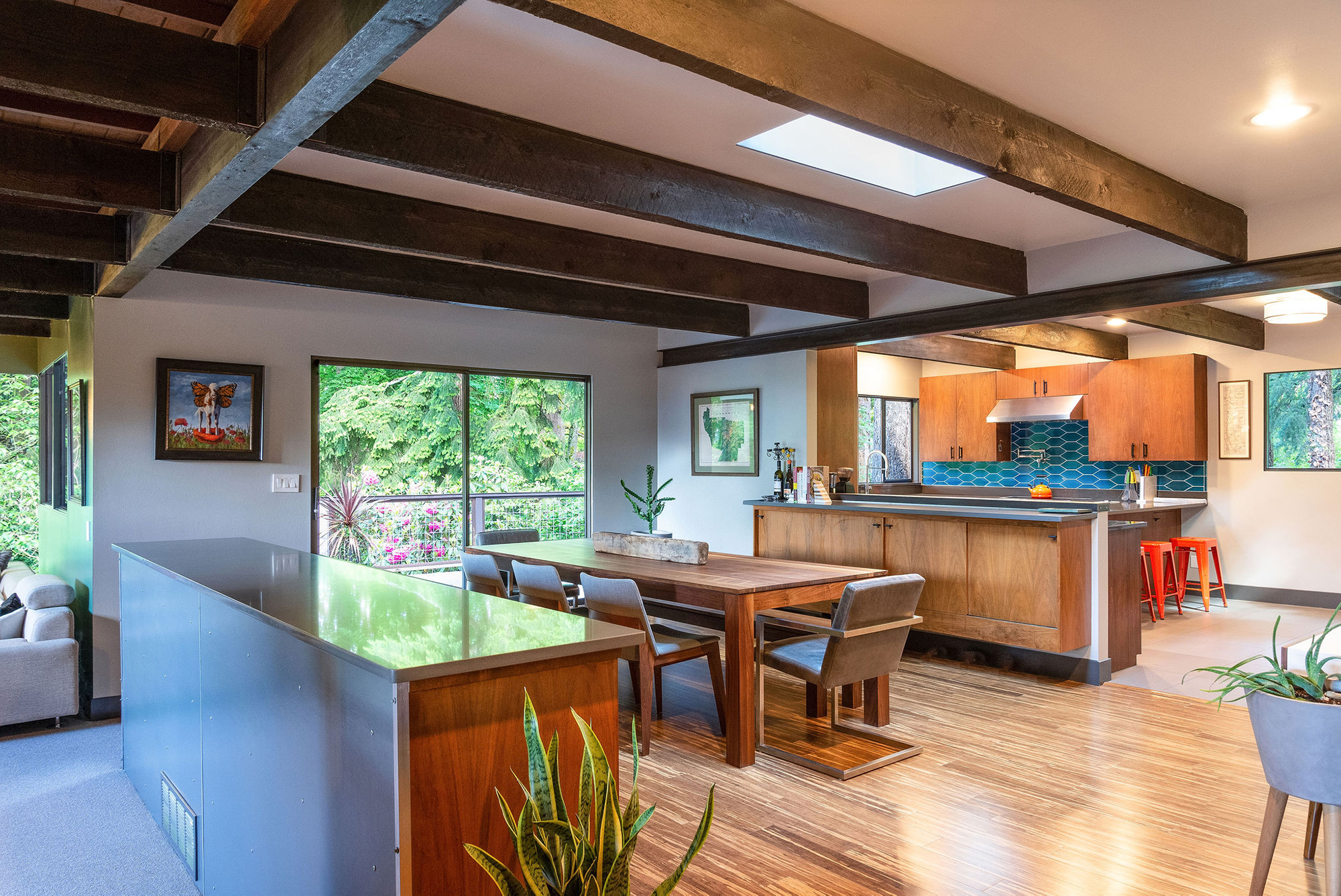 Seattle Kitchen Remodel, Mid Century, Exposed beams