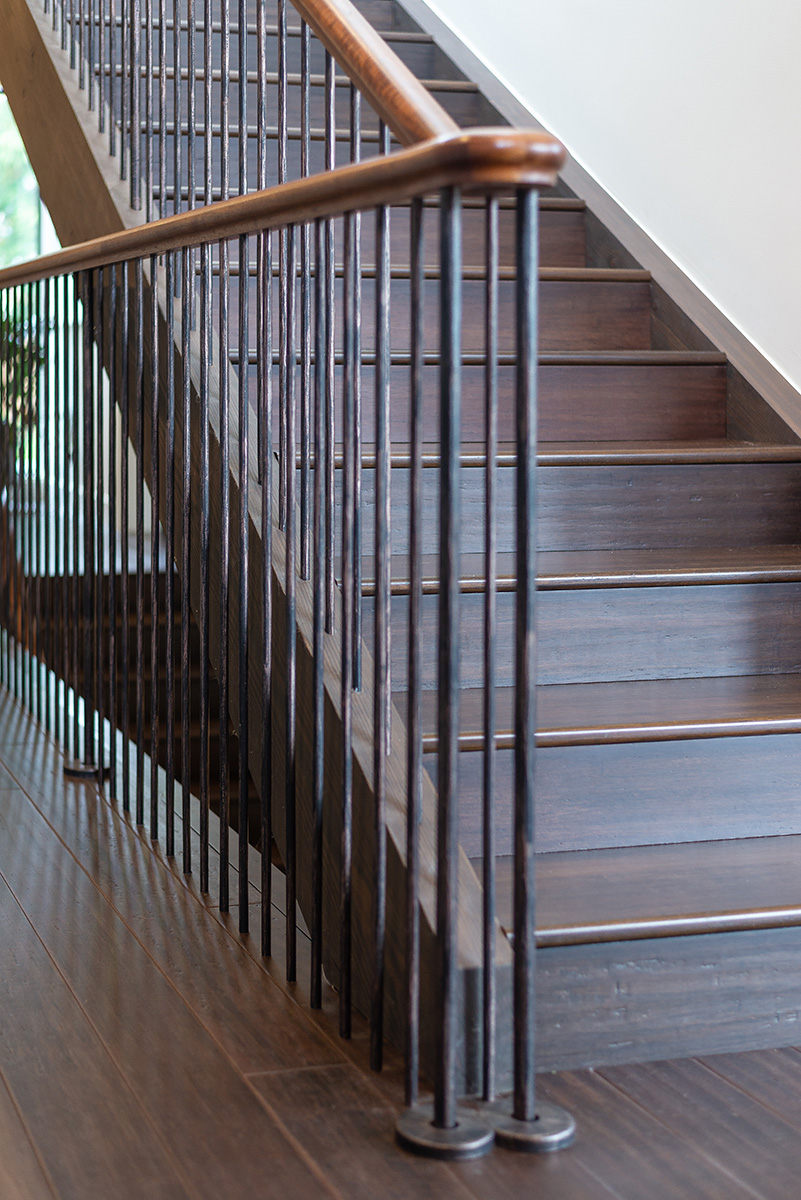 Stair detail with metal railing